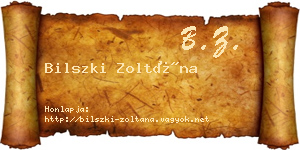 Bilszki Zoltána névjegykártya
